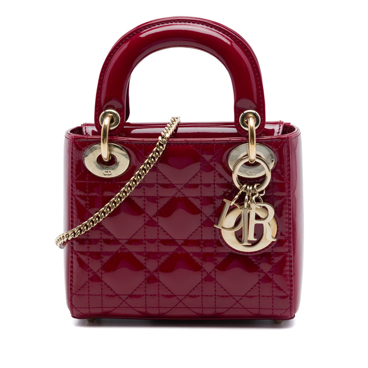 Dior Mini Cuir verni Cannage Lady Dior
