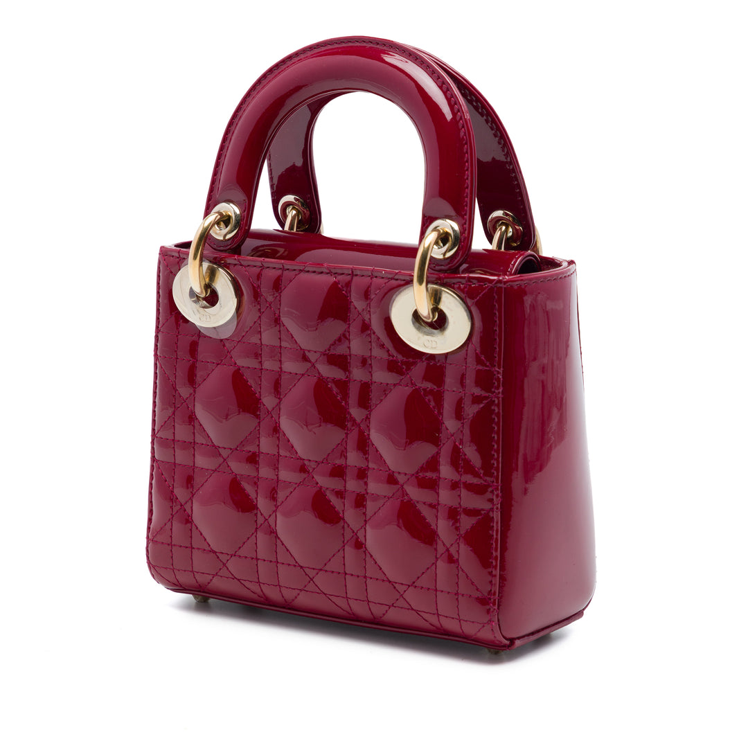 Dior Mini Cuir verni Cannage Lady Dior