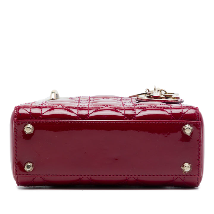 Dior Mini Cuir verni Cannage Lady Dior