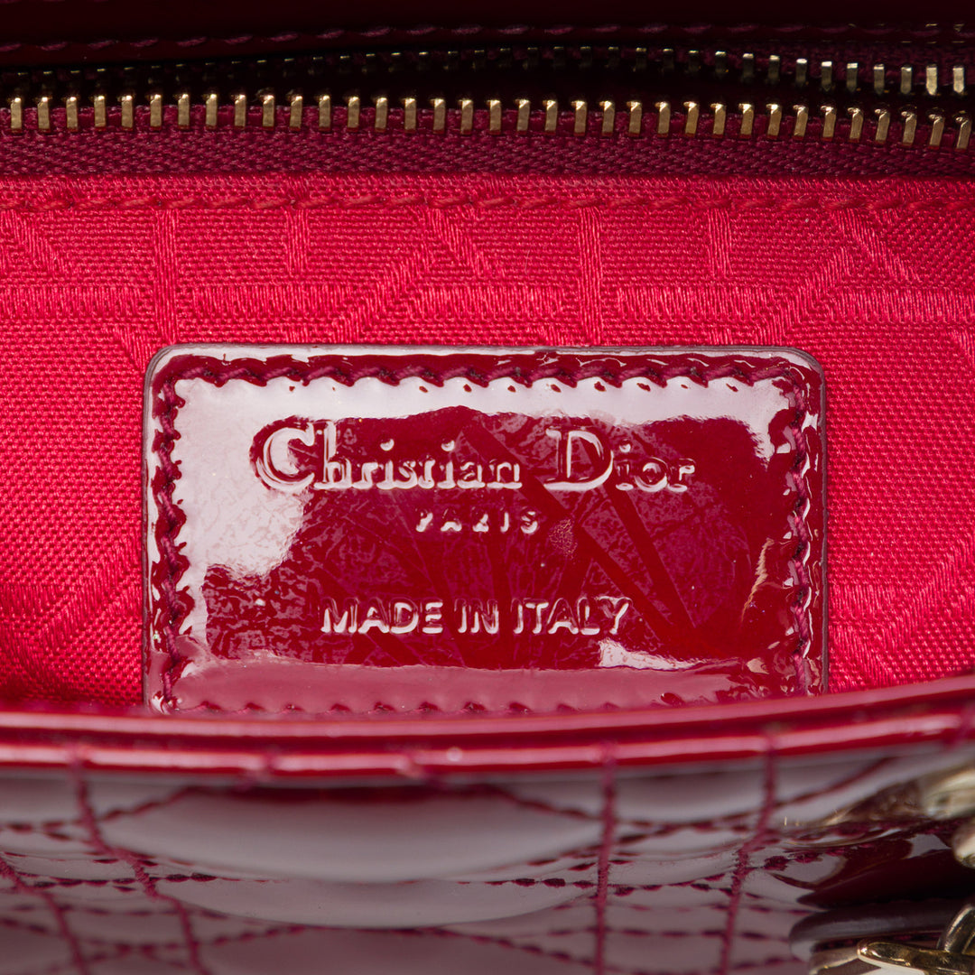Dior Mini Cuir verni Cannage Lady Dior