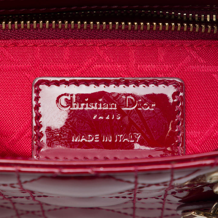 Dior Mini Cuir verni Cannage Lady Dior