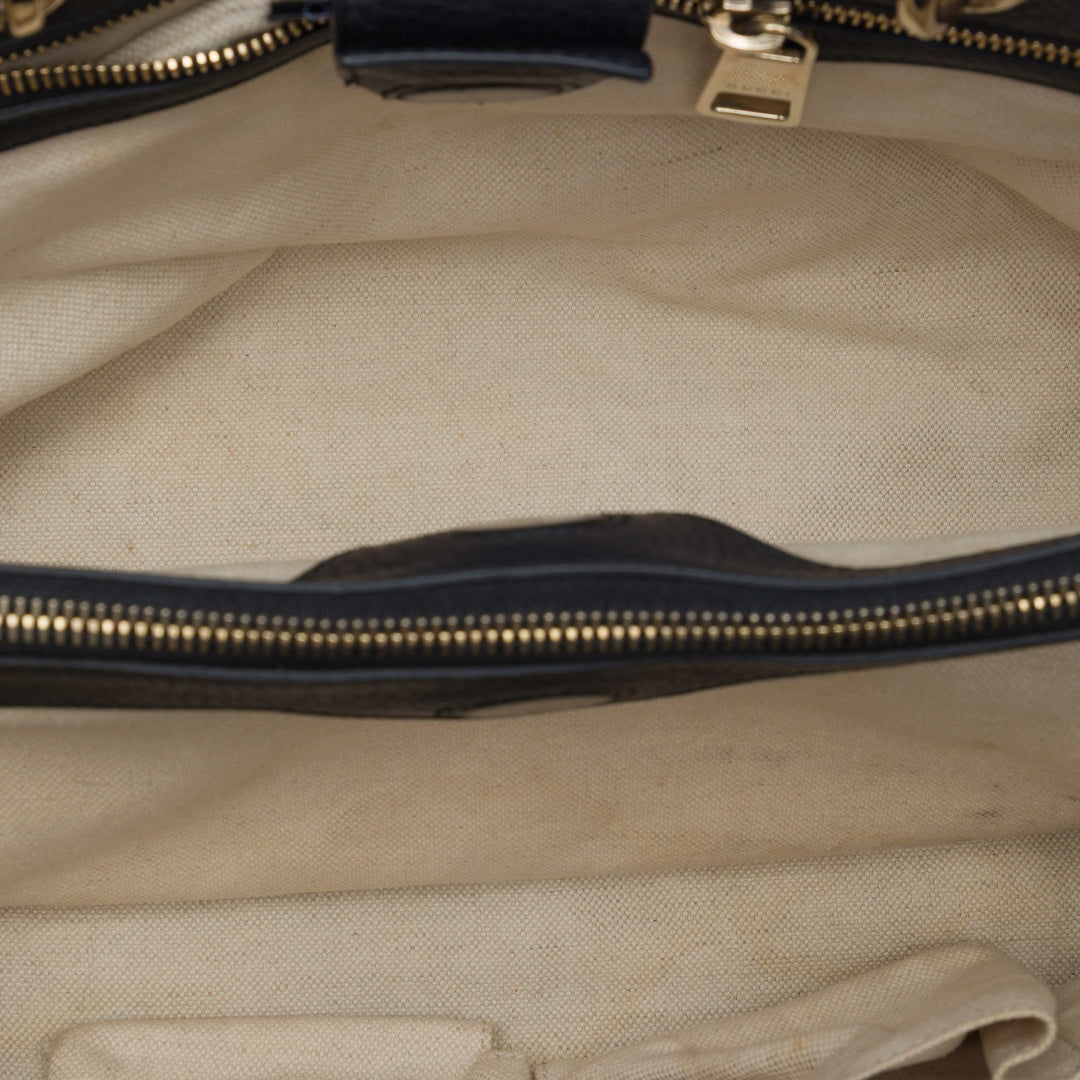 Gucci Medium Toile Flora Knight Bamboo Shopper Sac