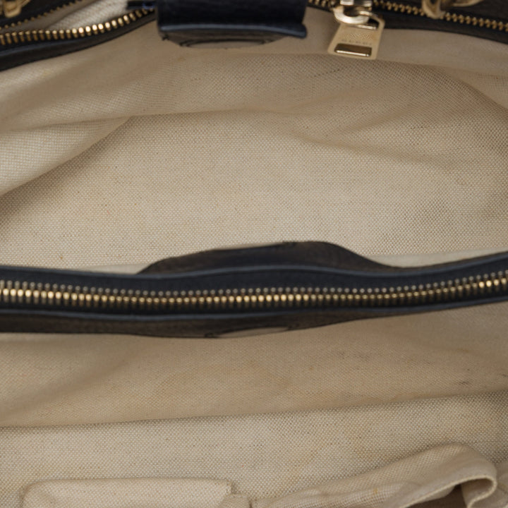 Gucci Medium Toile Flora Knight Bamboo Shopper Sac