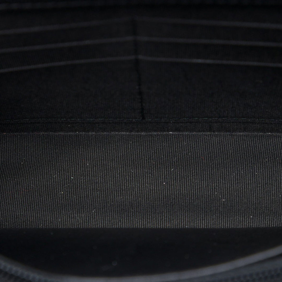 Reversed Chevron Wallet on Chain Cuir d'agneau Noir