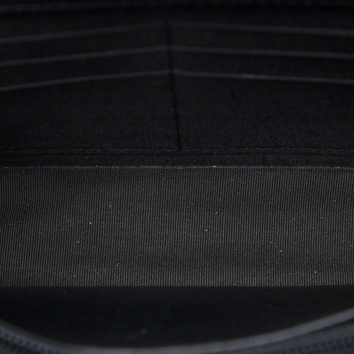Reversed Chevron Wallet on Chain Cuir d'agneau Noir