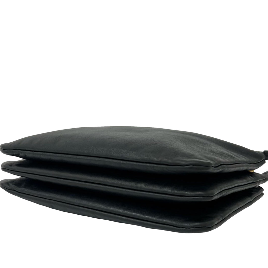 Celine Trio Sac Grand Cuir d'agneau Noir – vue 10 – GABY PARIS