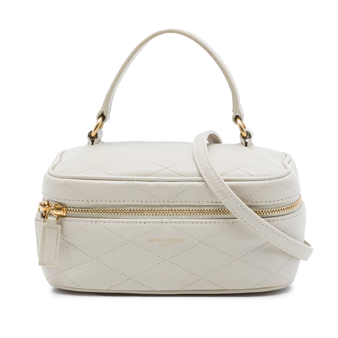 Saint Laurent Matelassé Gaby Vanity Mini Cuir d'agneau Blanc – vue principale – GABY PARIS