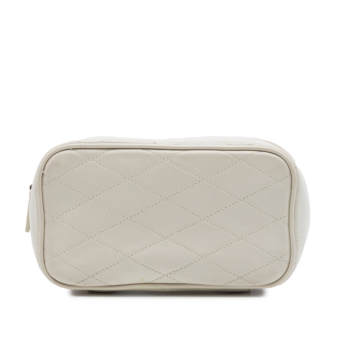 Saint Laurent Matelassé Gaby Vanity Mini Cuir d'agneau Blanc – vue 3 – GABY PARIS