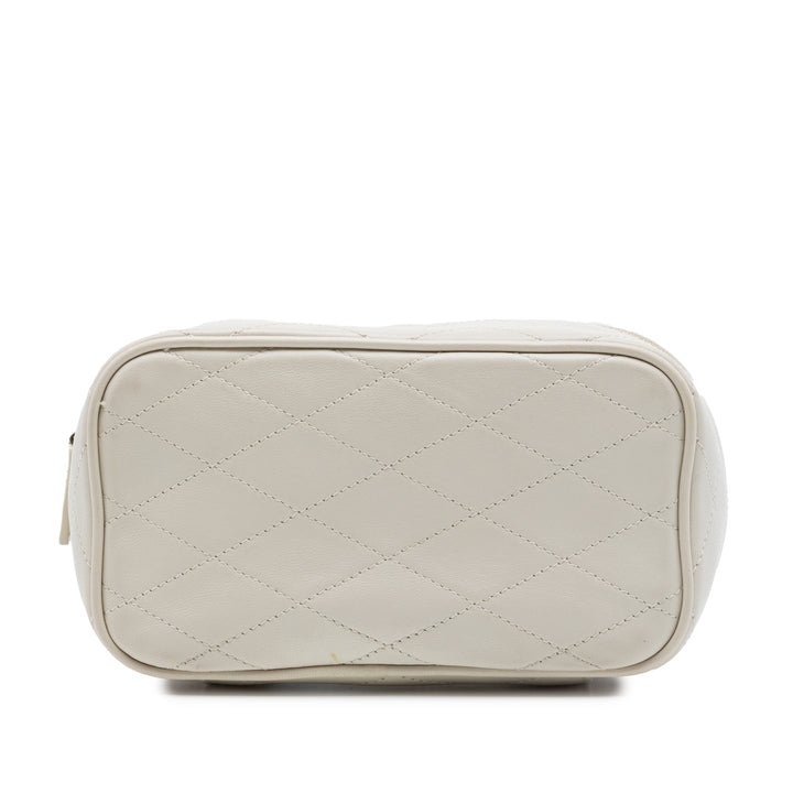 Saint Laurent Matelassé Gaby Vanity Mini Cuir d'agneau Blanc – vue 3 – GABY PARIS