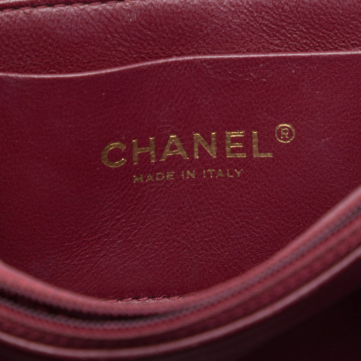 Chanel CC Matelassé Crackled Glazed Cuir de veau Accordion à rabat