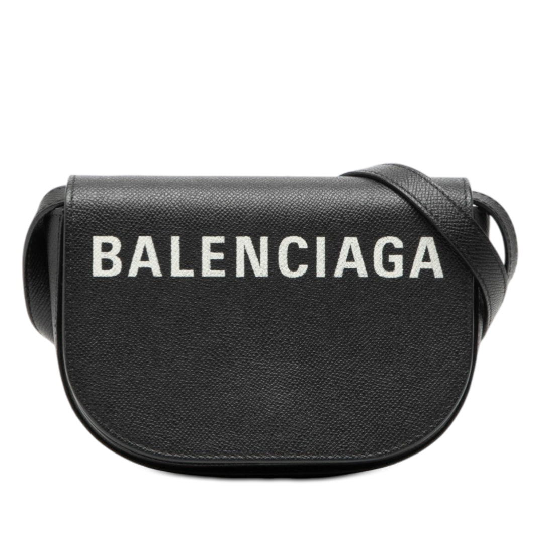 Balenciaga Cuir de veau grainé Logo Ville Day Sac porté croisé XS