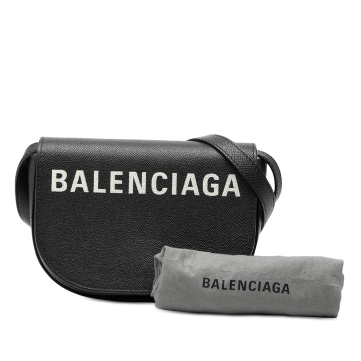 Balenciaga Cuir de veau grainé Logo Ville Day Sac porté croisé XS