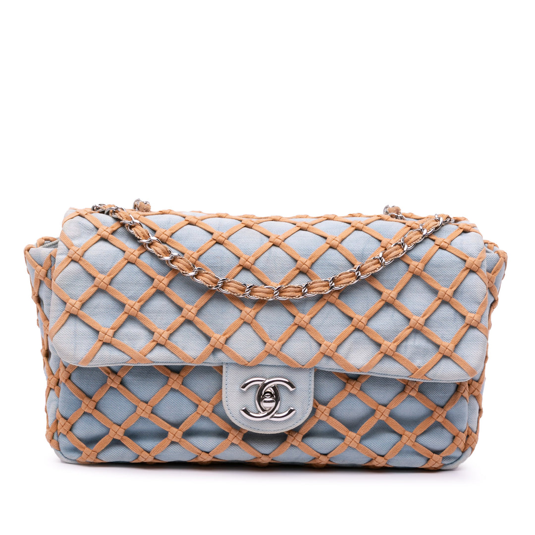Jumbo Denim Canebiers Net Flap Blue - Gaby Paris