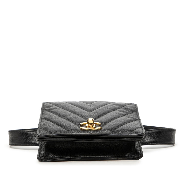 Chanel CC Chevron Caviar Sac ceinture