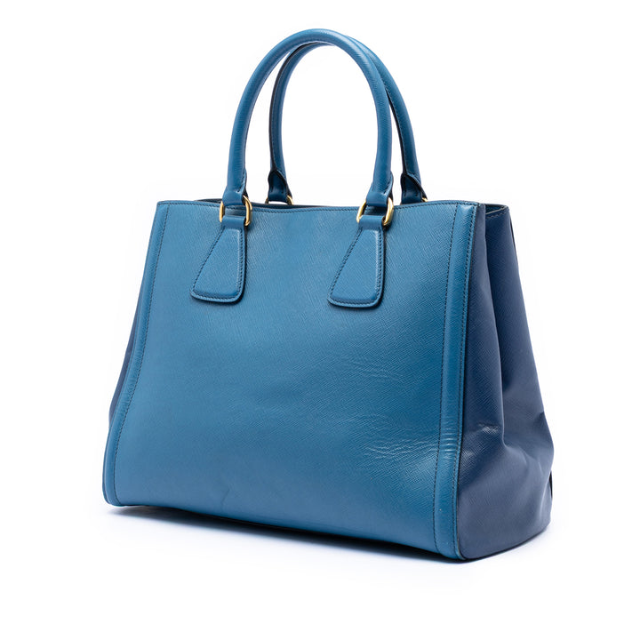 Prada Bicolore Lux Cabas Saffiano Bleu – vue 2 – GABY PARIS