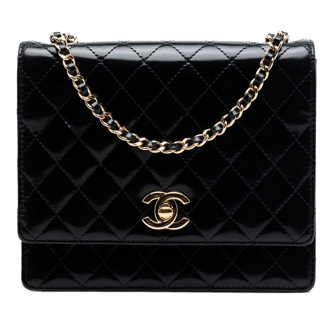 Chanel CC Matelassé Cuir verni Square à rabat