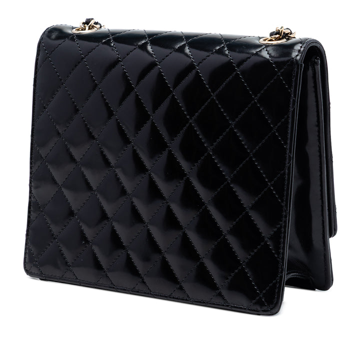 Chanel CC Matelassé Cuir verni Square à rabat