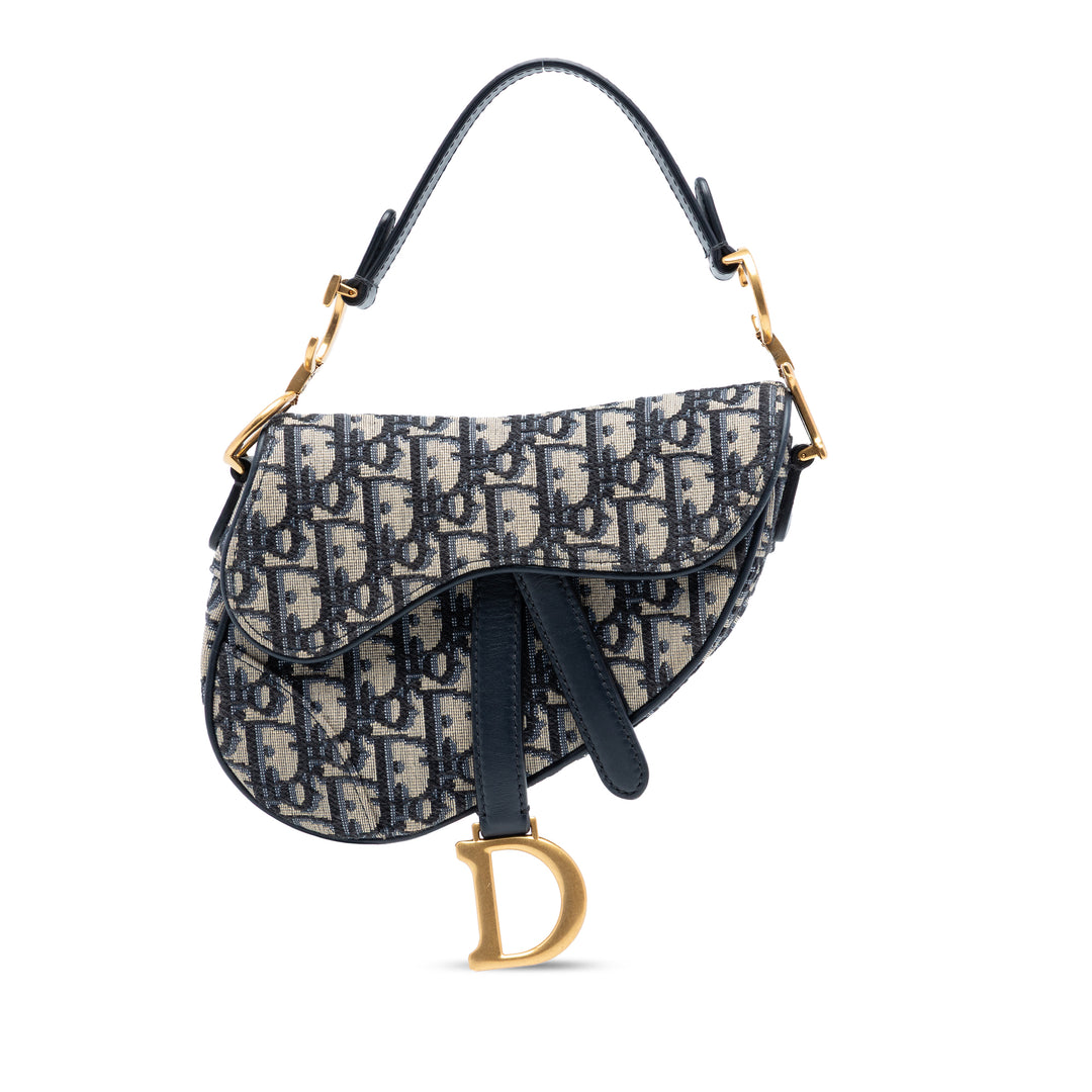 Dior Mini Oblique Toile Saddle Sac