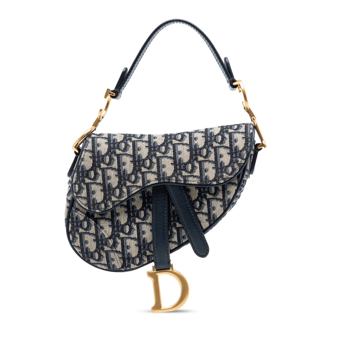 Dior Mini Oblique Toile Saddle Sac