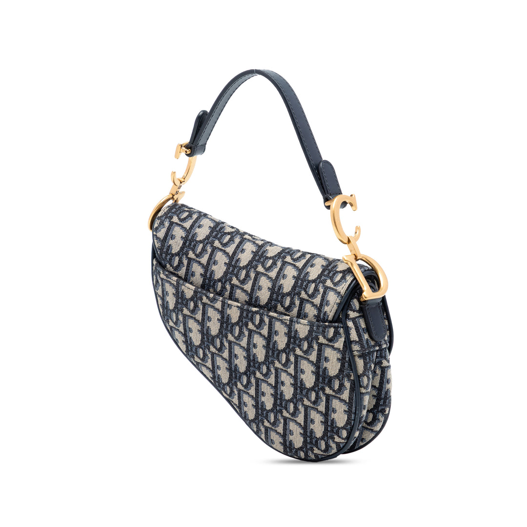 Dior Mini Oblique Toile Saddle Sac