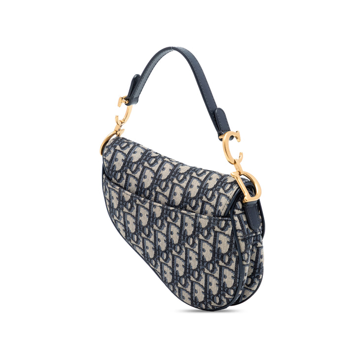Dior Mini Oblique Toile Saddle Sac