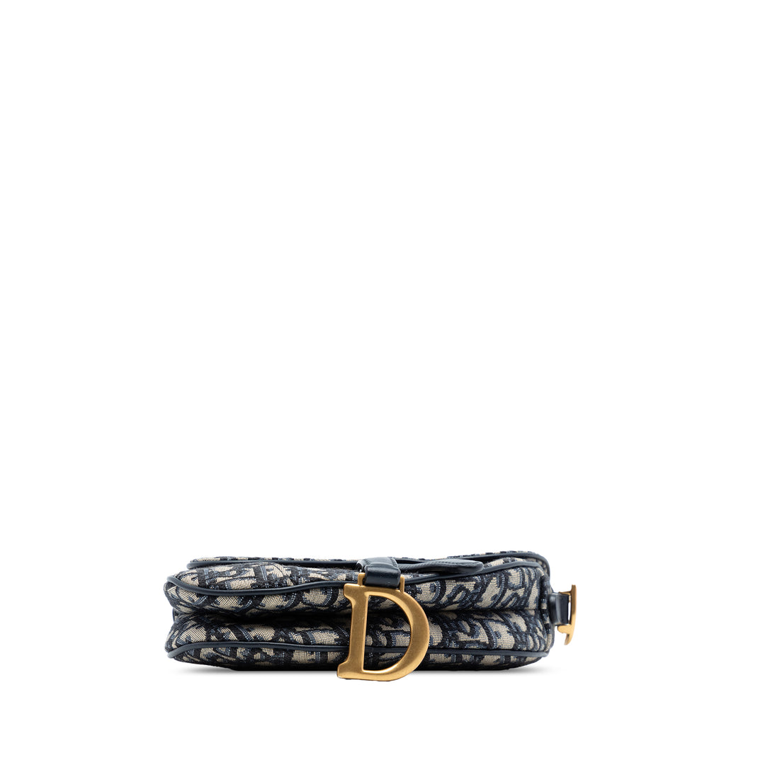 Dior Mini Oblique Toile Saddle Sac