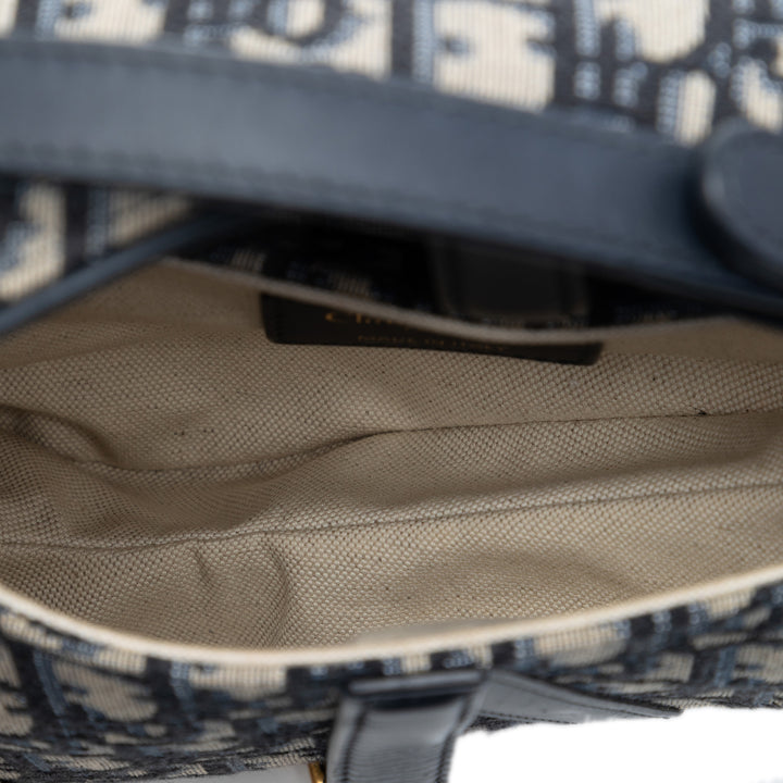 Dior Mini Oblique Toile Saddle Sac