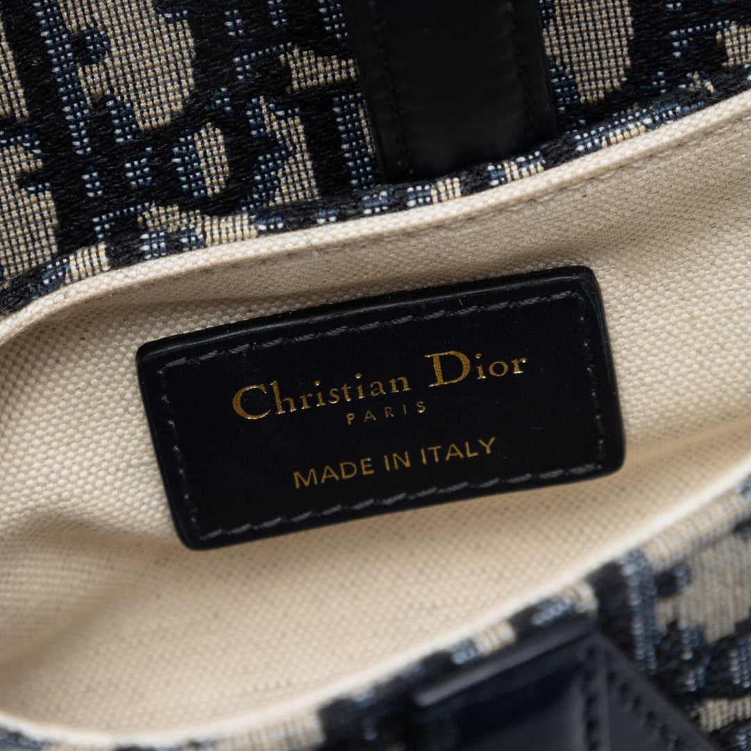 Dior Mini Oblique Toile Saddle Sac