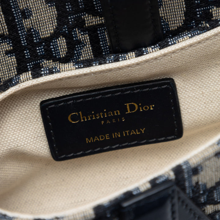 Dior Mini Oblique Toile Saddle Sac