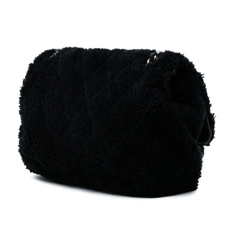 Chanel Jumbo Quilted Shearling Simple rabat Noir – GABY PARIS Authentique