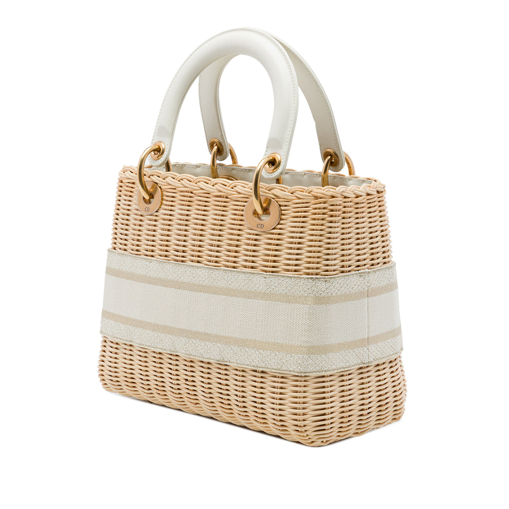 Dior Lady Dior Moyen Osier Beige – vue 2 – GABY PARIS