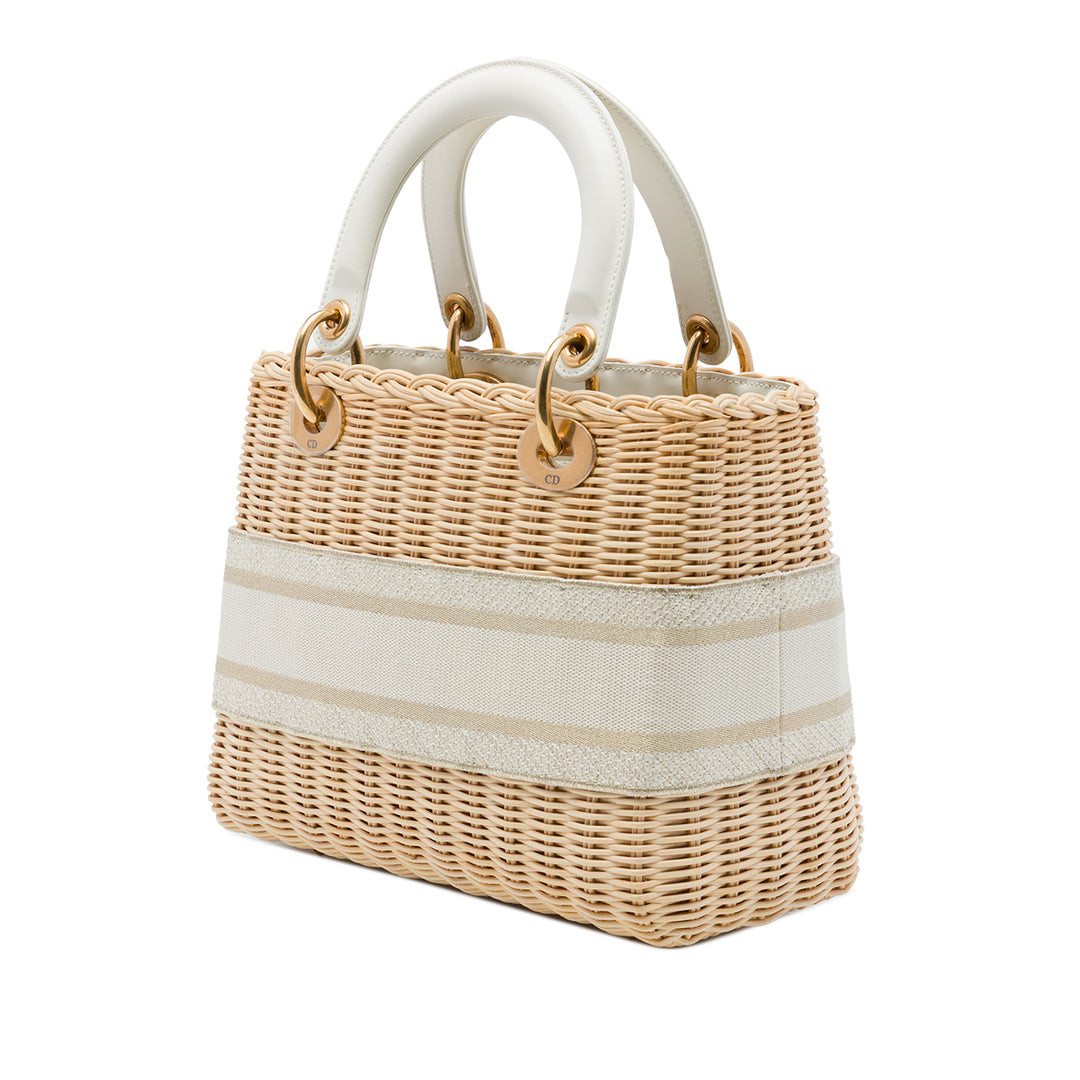Dior Lady Dior Moyen Osier Beige – vue 2 – GABY PARIS