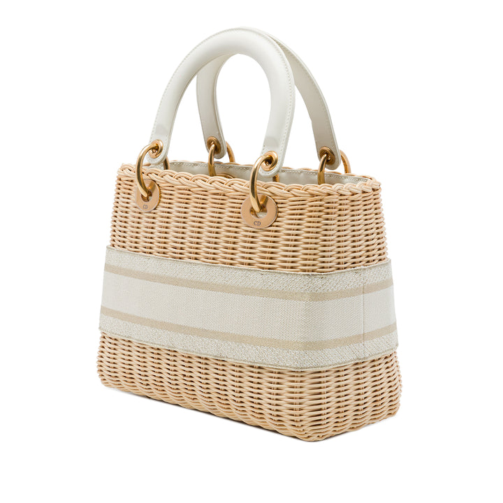 Dior Lady Dior Moyen Osier Beige – vue 2 – GABY PARIS