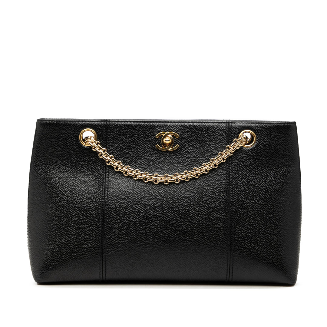 Chanel CC Caviar Chain Shopping Cabas