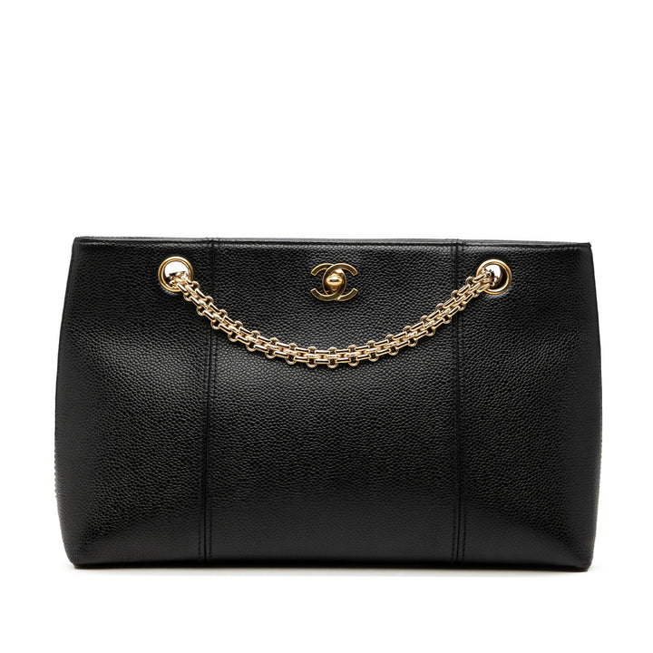 Chanel CC Caviar Chain Shopping Cabas