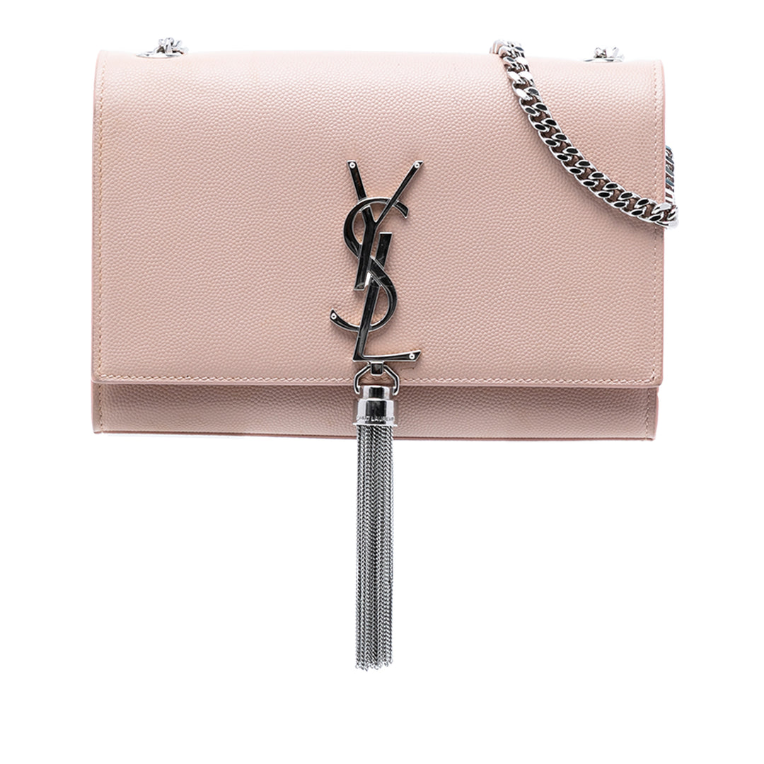 Saint Laurent Small Grain de Poudre Monogram Kate Pompon Sac porté croisé