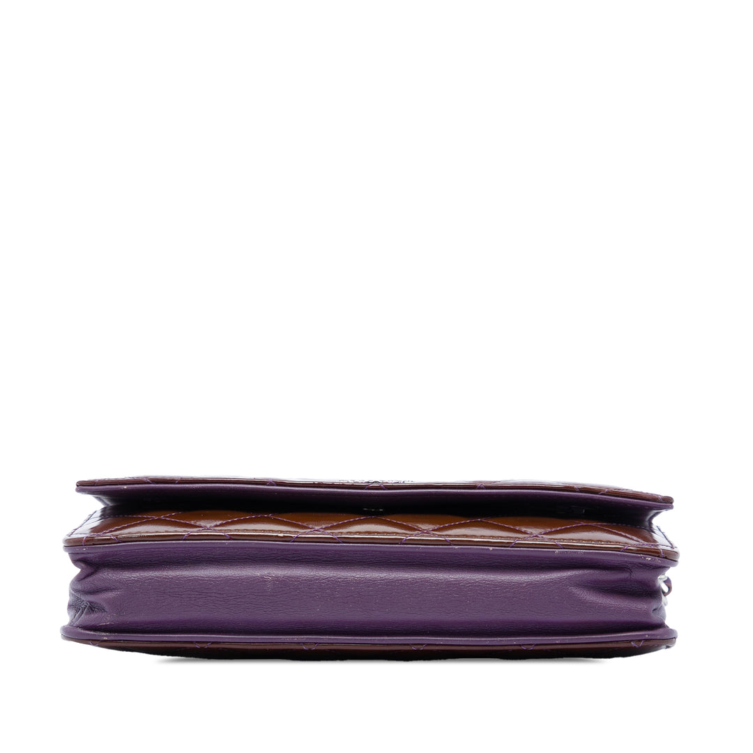 Chanel CC Matelassé Cuir verni Brilliant Wallet on Chain