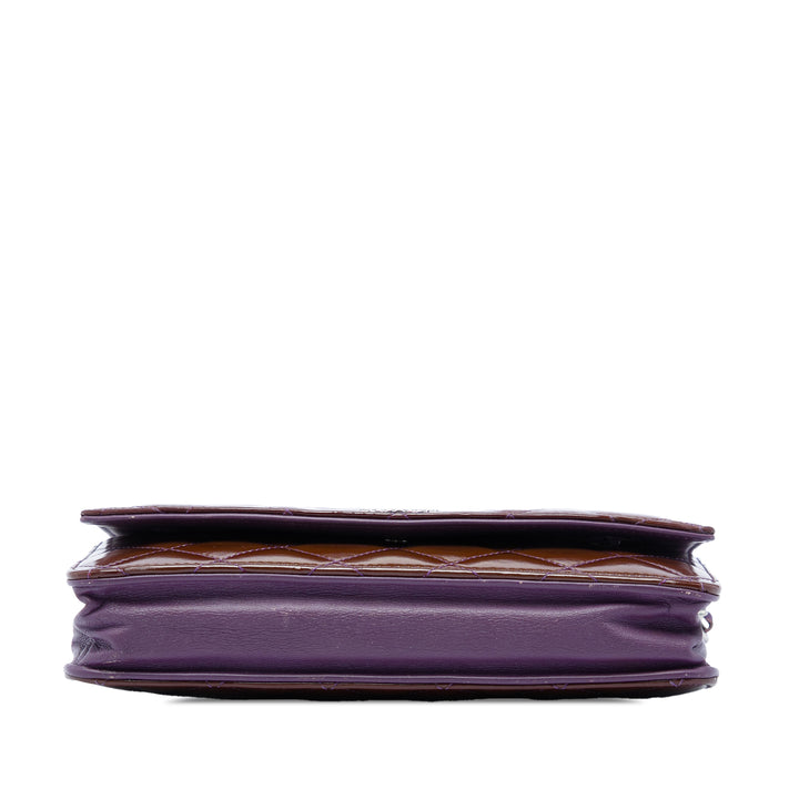 Chanel CC Matelassé Cuir verni Brilliant Wallet on Chain