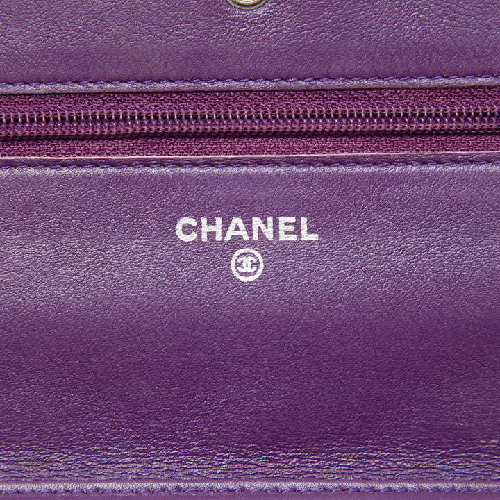 Chanel CC Matelassé Cuir verni Brilliant Wallet on Chain