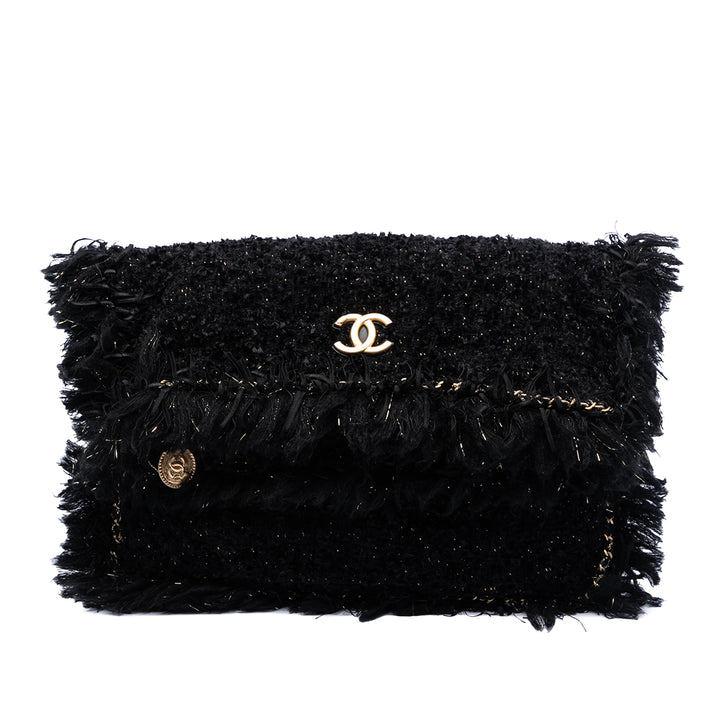 Chanel Paris Cosmopolite Tweed Fringe Pochette