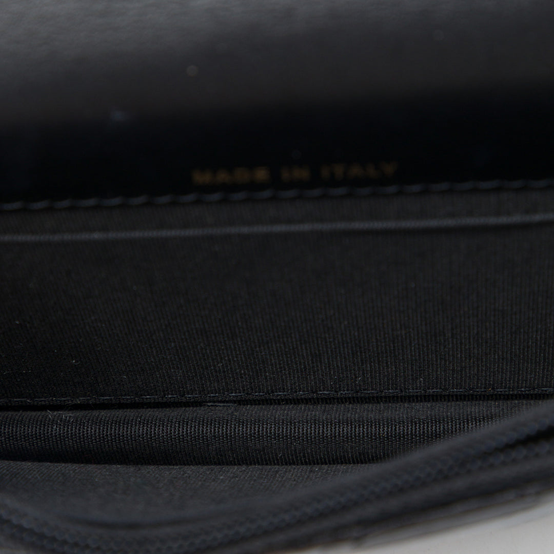 Chanel Matelassé Perles Pochette avec chaîne Maxi Cuir d'agneau Noir