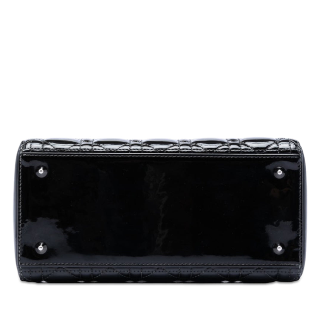Dior Medium Cuir verni Cannage Lady Dior