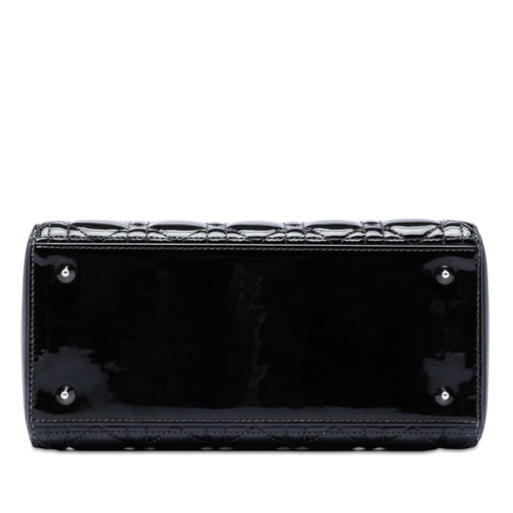 Dior Medium Cuir verni Cannage Lady Dior