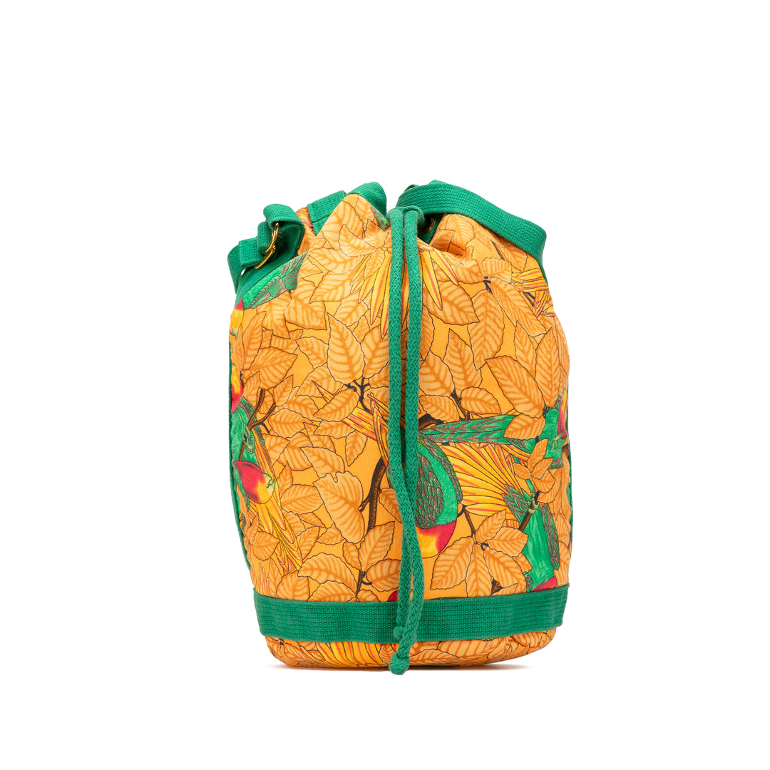 Toile Les Perroquets Bucket Bag Orange - Gaby Paris