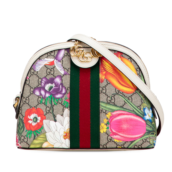 Gucci Small GG Supreme Web Flora Ophidia Dome Sac porté croisé