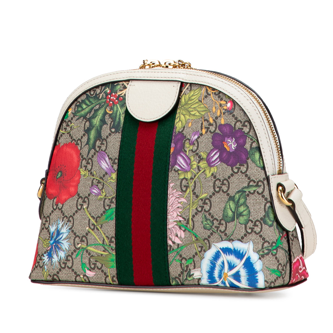 Gucci Small GG Supreme Web Flora Ophidia Dome Sac porté croisé
