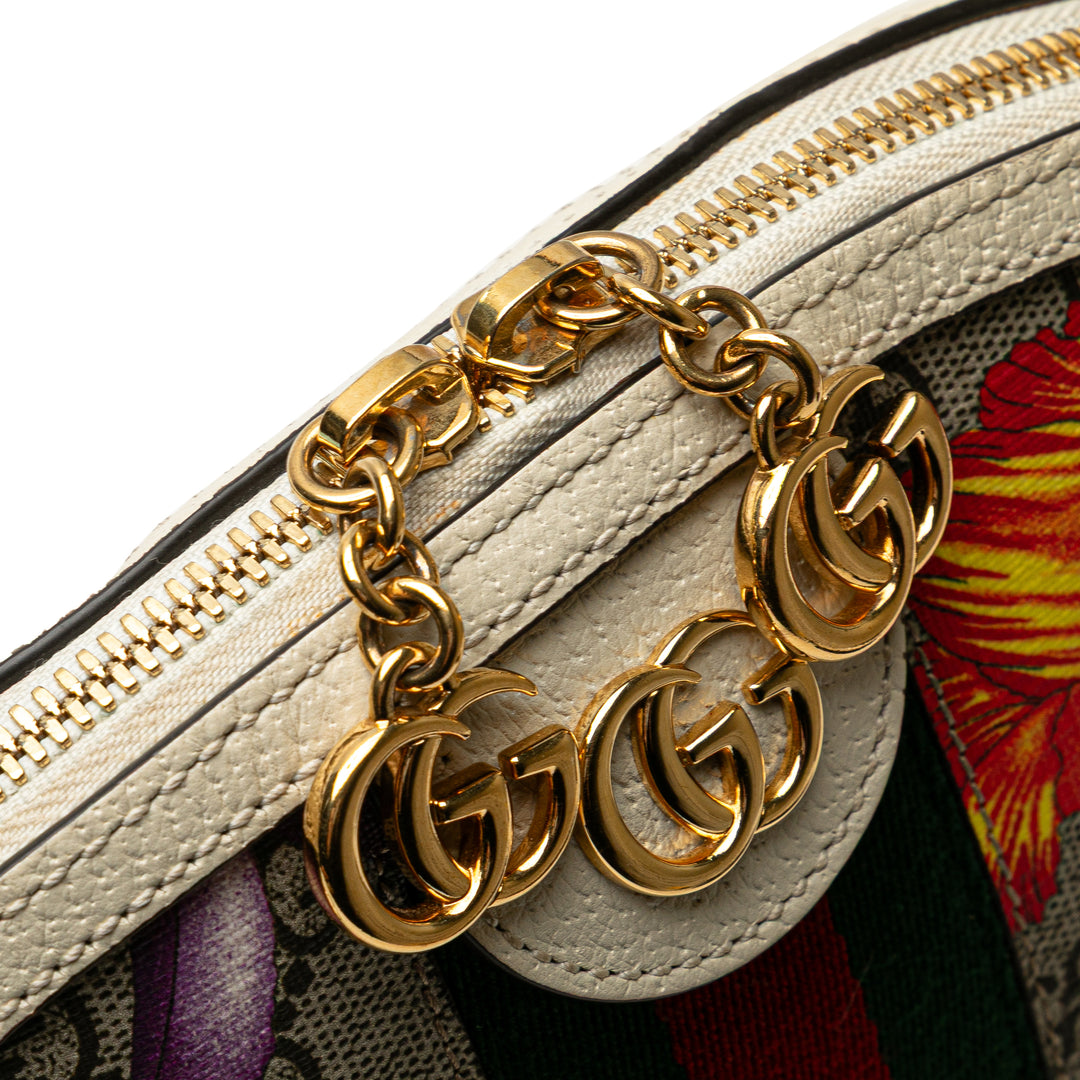 Gucci Small GG Supreme Web Flora Ophidia Dome Sac porté croisé