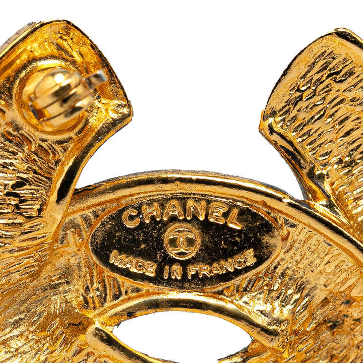 Chanel Gold Plated CC Quilted Brooch Gold - GABY PARIS