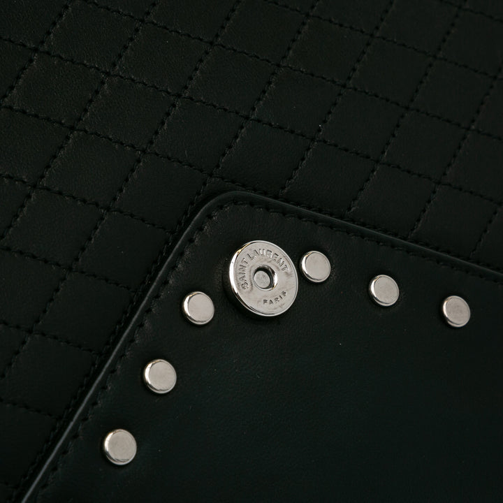 Quilted Lambskin Studded Monogram Gaby Shoulder Bag Black - Gaby Paris