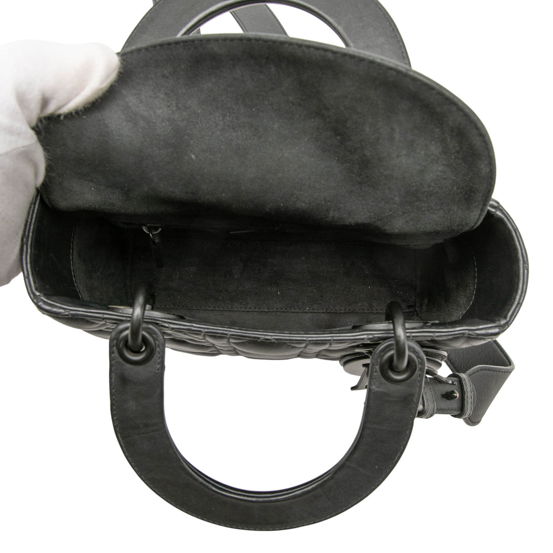 Lady Dior Ultra Matte Cannage My ABCDior Petit Cuir de veau Noir